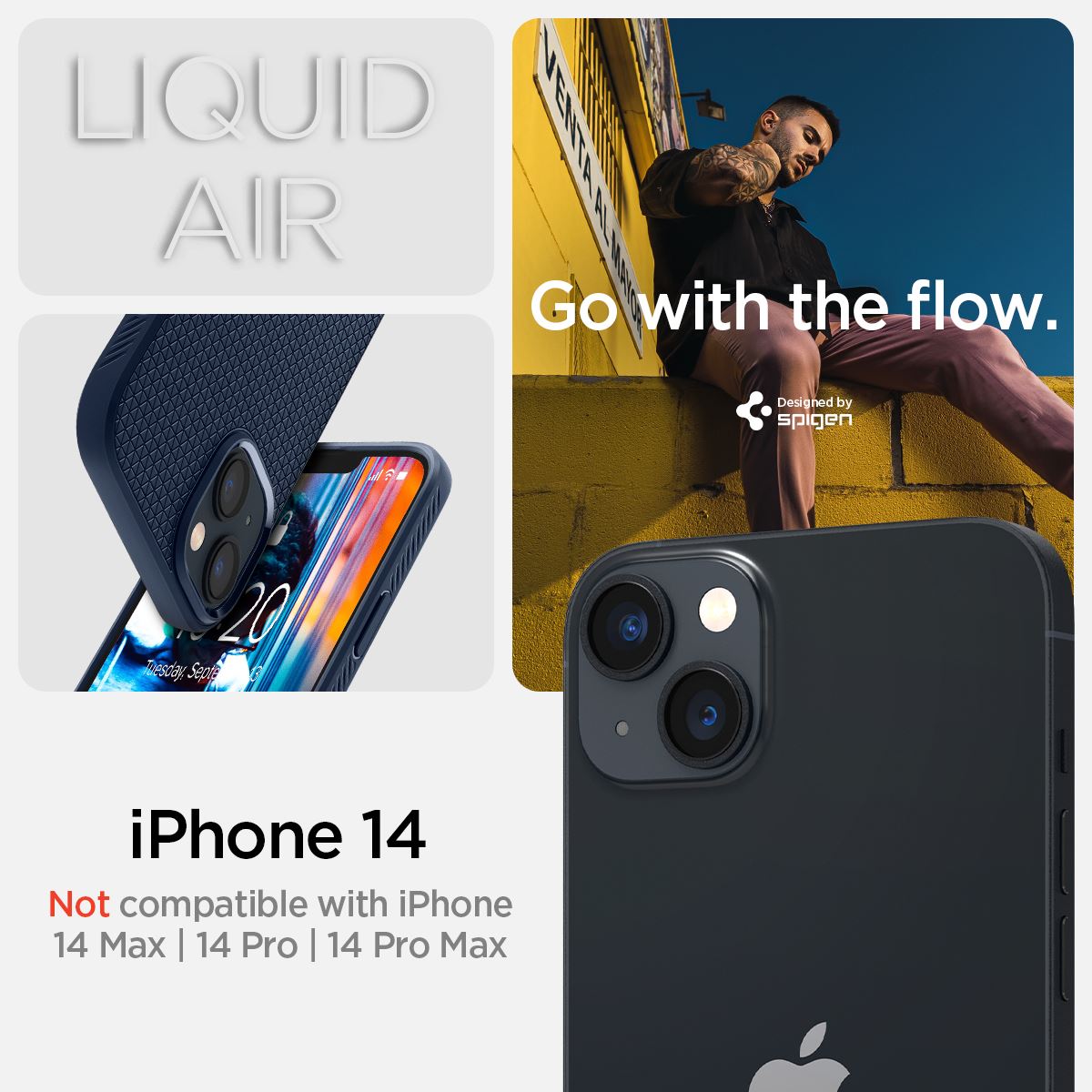 Spigen Liquid Air, navy blue - iPhone 14 (11)