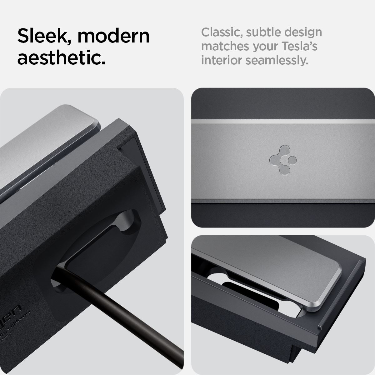 Spigen Tesla Cable Organizer Station, black - Tesla Model Y/3 (10)