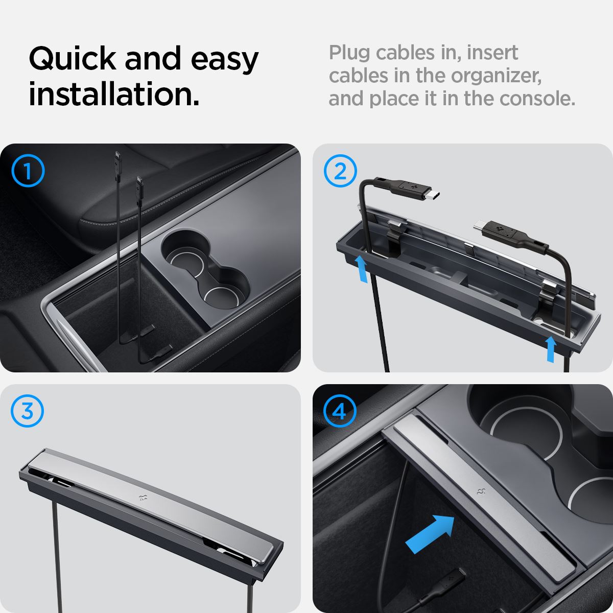 Spigen Tesla Cable Organizer Station, black - Tesla Model Y/3 (11)