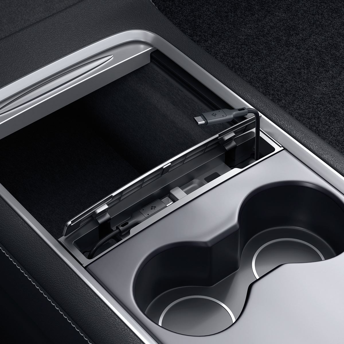 Spigen Tesla Cable Organizer Station, black - Tesla Model Y/3 (4)