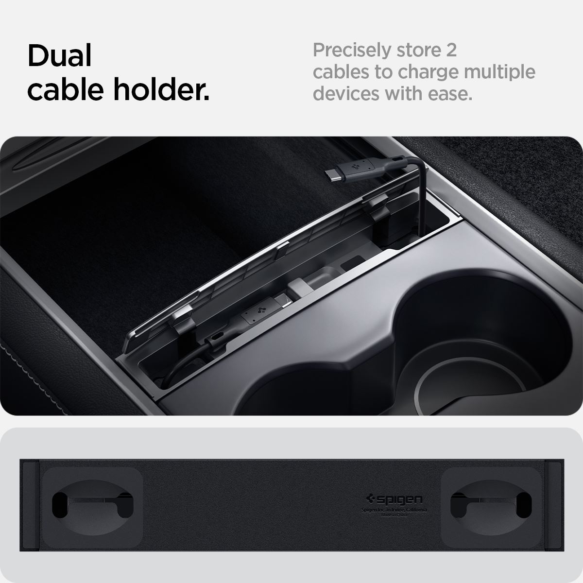 Spigen Tesla Cable Organizer Station, black - Tesla Model Y/3 (8)