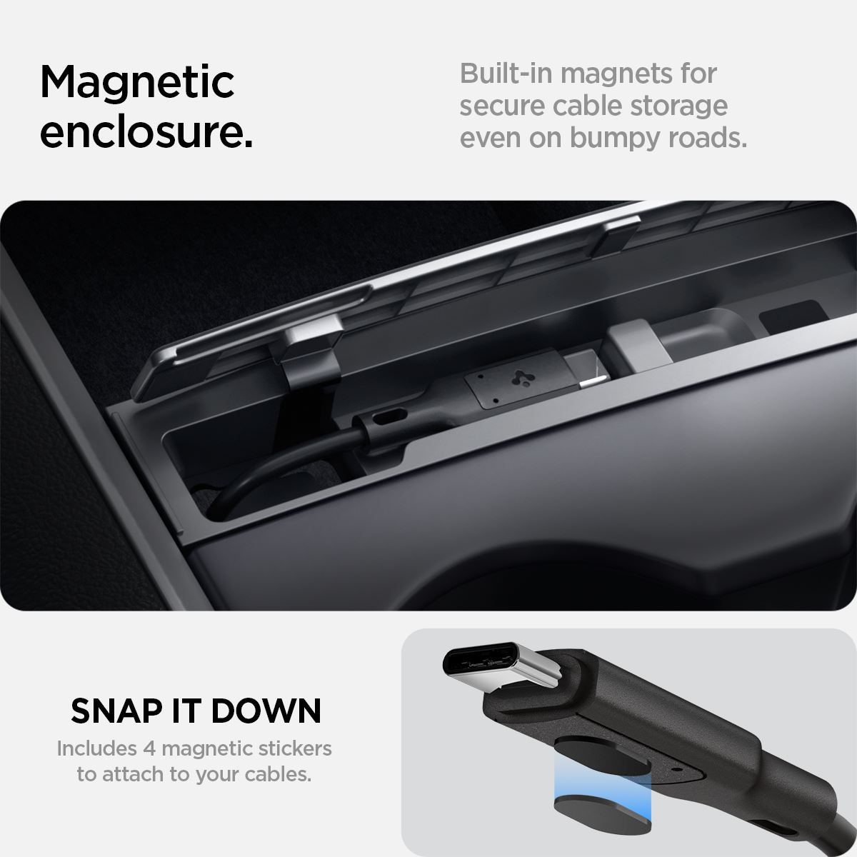 Spigen Tesla Cable Organizer Station, black - Tesla Model Y/3 (9)