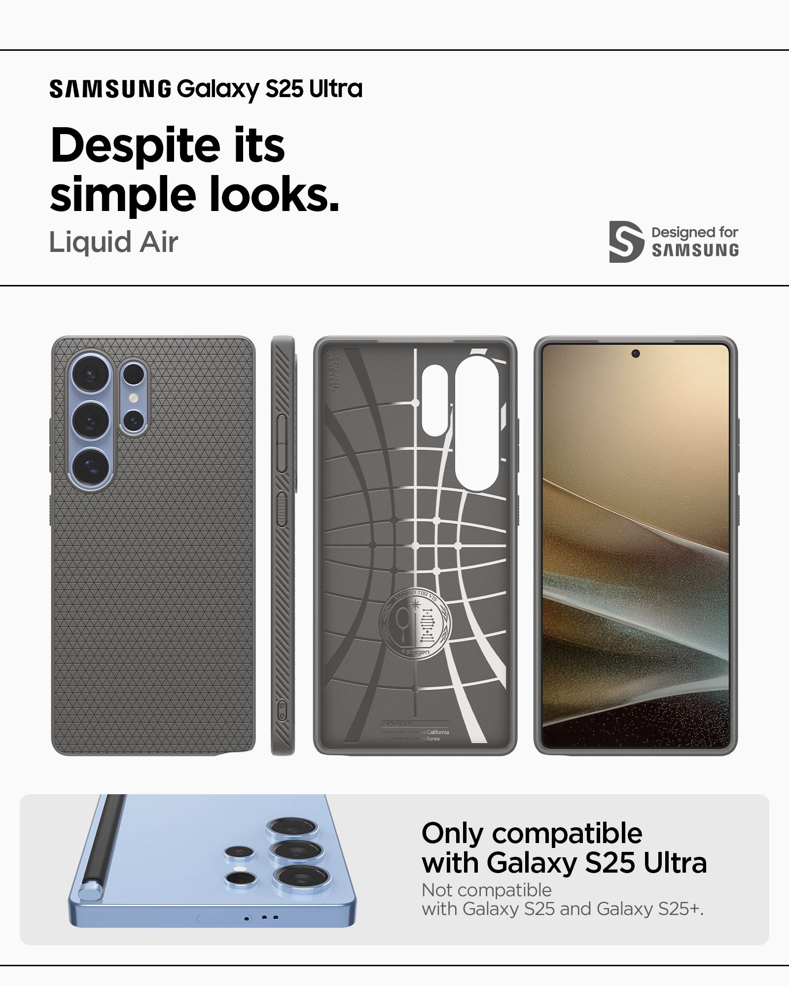Spigen Liquid Air, marble gray - Samsung Galaxy S25 Ultra (14)