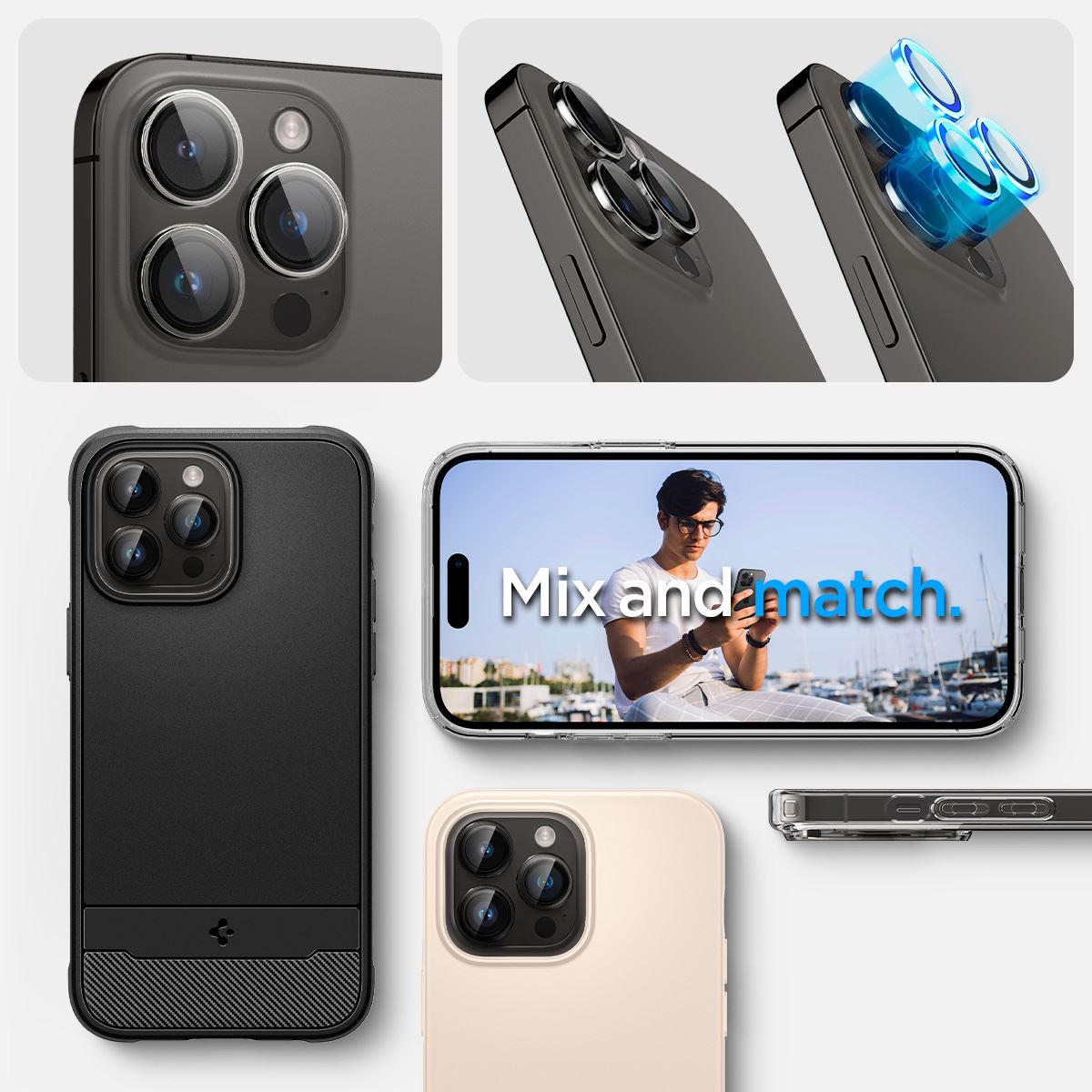 Spigen Glass tR EZ Fit Optik Pro 2 Pack, cc - iPhone 17/16/15/14 Pro / 17/16/15/14 Pro Max (10)