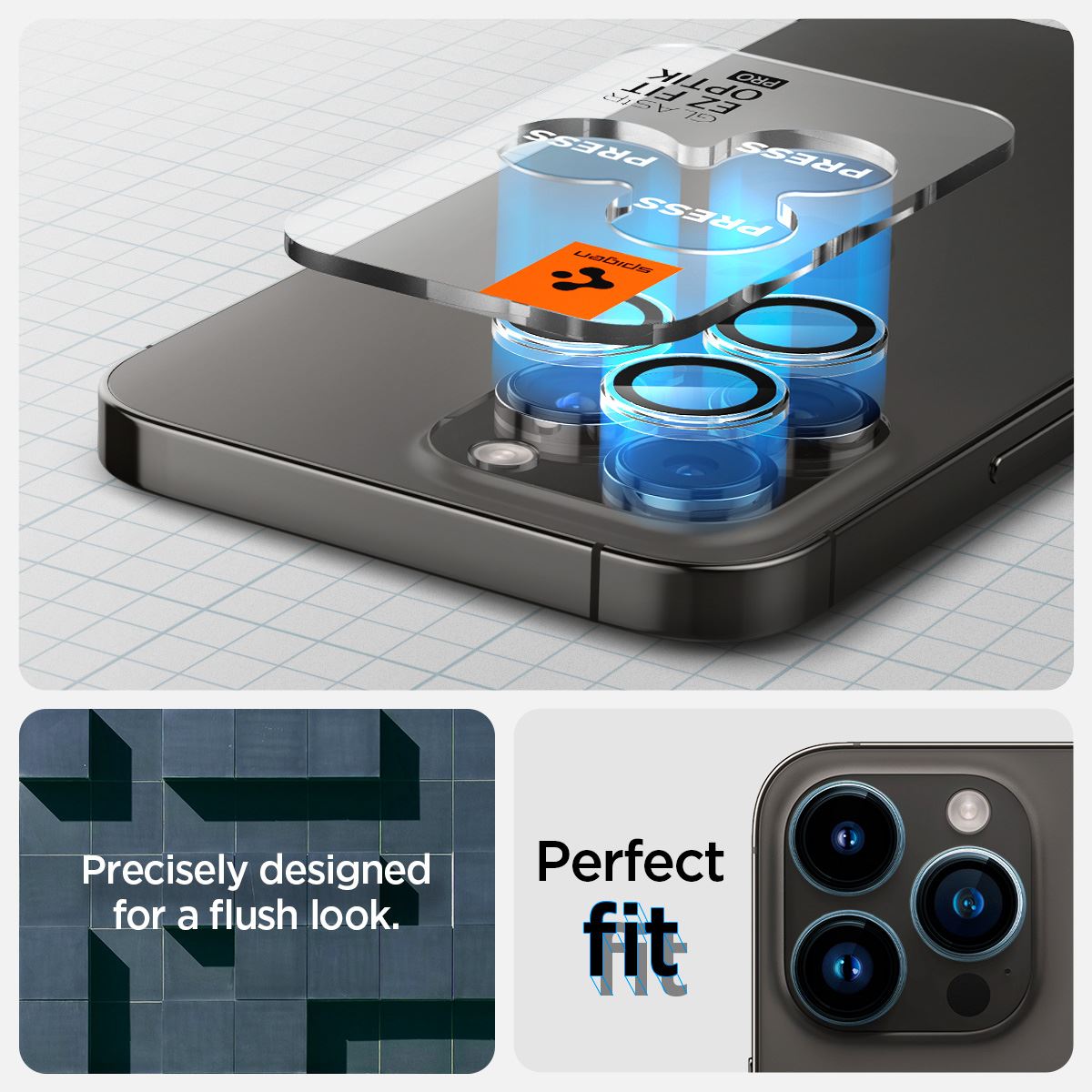 Spigen Glass tR EZ Fit Optik Pro 2 Pack, cc - iPhone 17/16/15/14 Pro / 17/16/15/14 Pro Max (8)