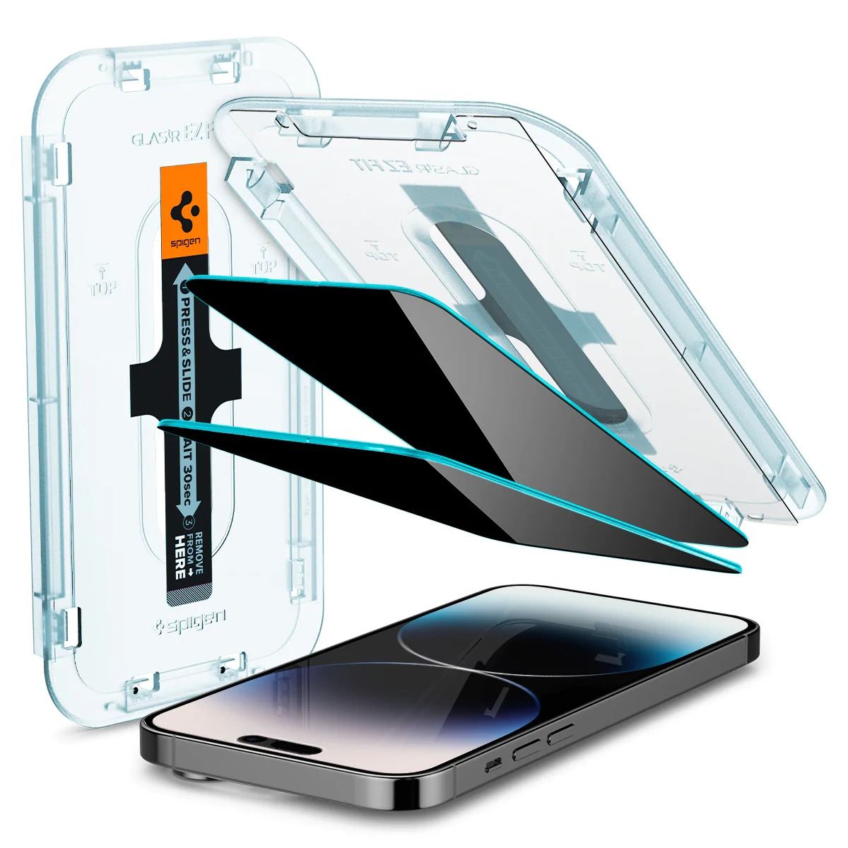 Spigen Glass EZ Fit Privacy 2 Pack - iPhone 14 Pro (1)