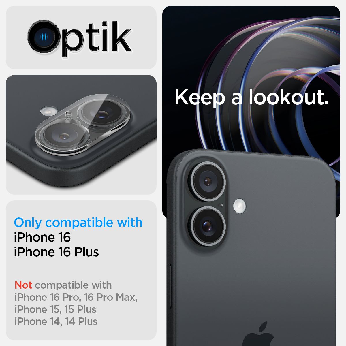 Spigen Glass tR Optik 2 Pack, crystal clear - iPhone 16/16 Plus (9)