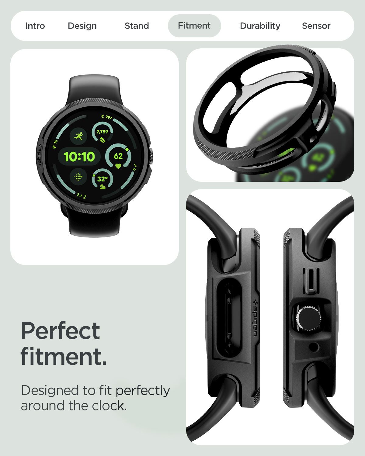 Spigen Liquid Air, matte black - Google Pixel Watch 4 41mm (15)