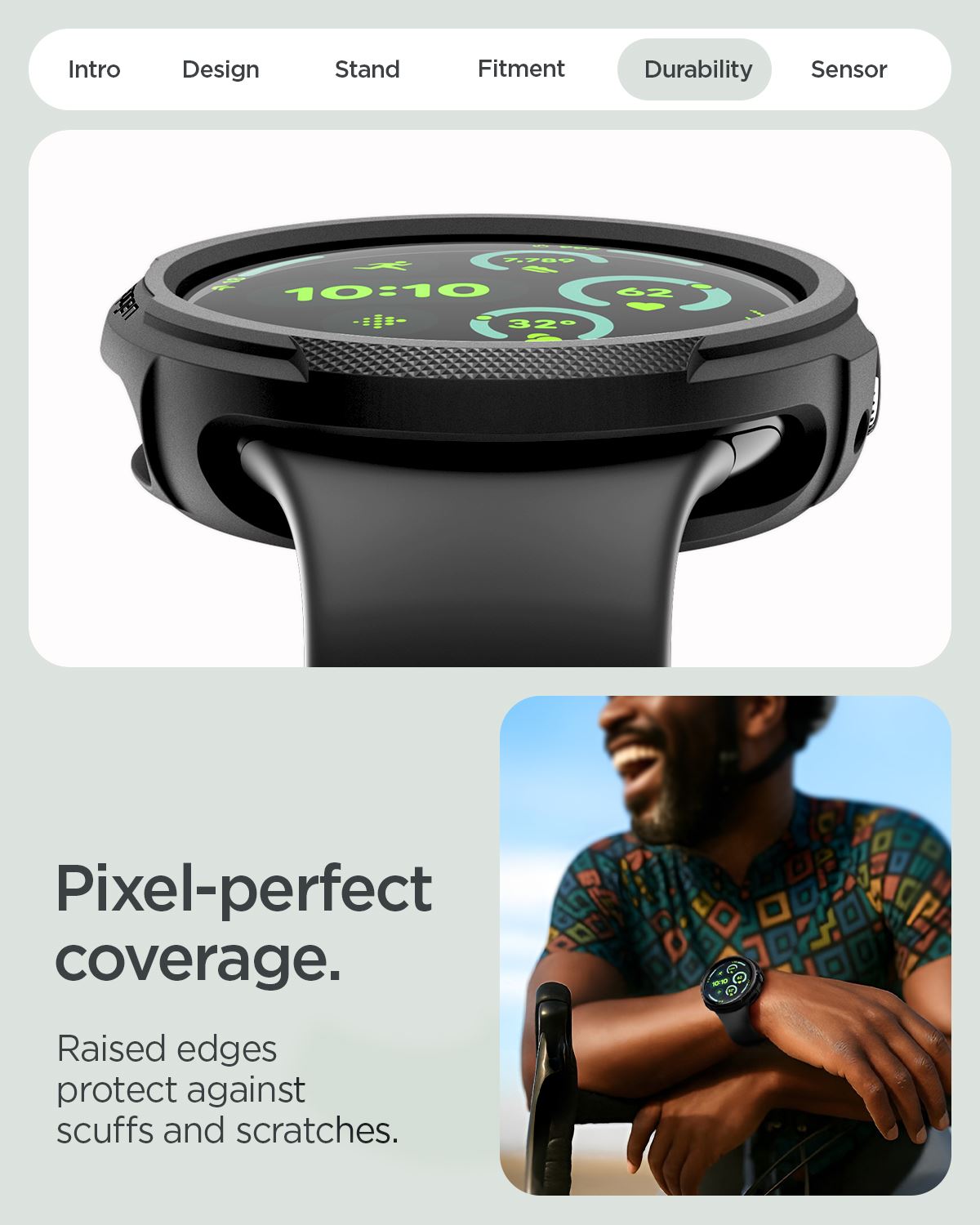 Spigen Liquid Air, matte black - Google Pixel Watch 4 41mm (16)