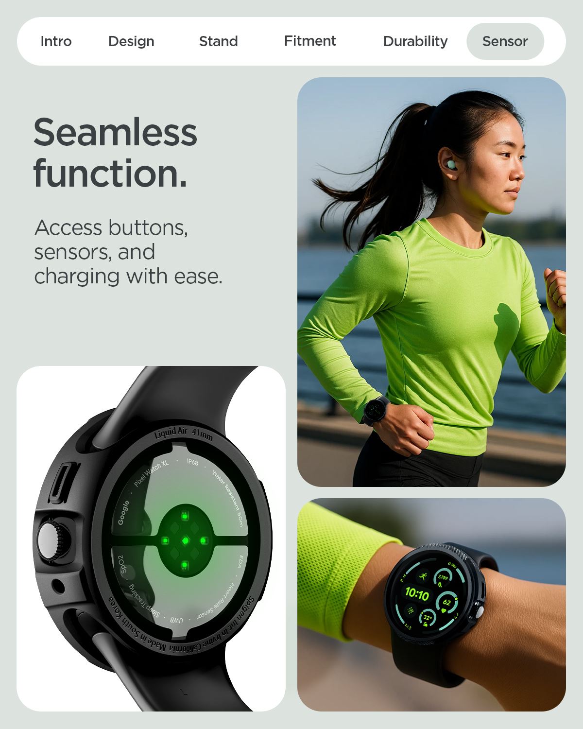 Spigen Liquid Air, matte black - Google Pixel Watch 4 41mm (17)