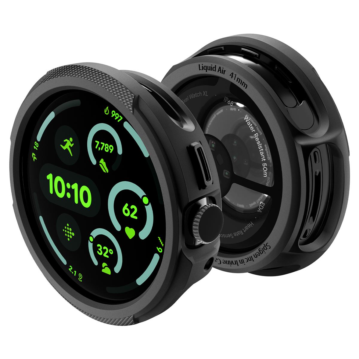 Spigen Liquid Air, matte black - Google Pixel Watch 4 41mm (8)