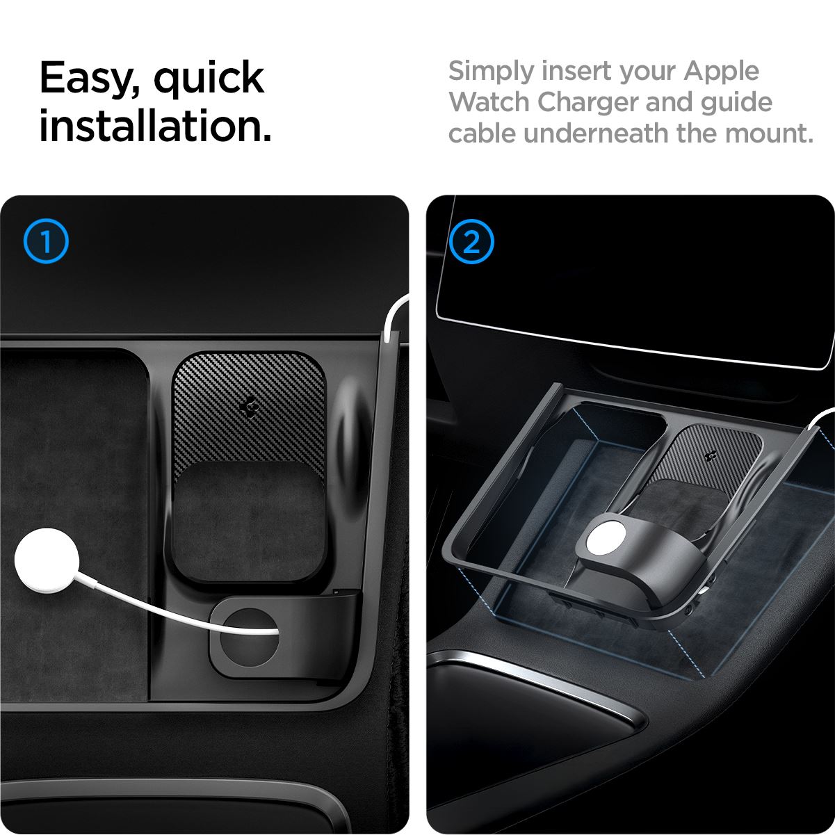 Spigen Tesla 3 in 1 Wireless Charging Hub Mount, black - Tesla Model Y/3 (17)