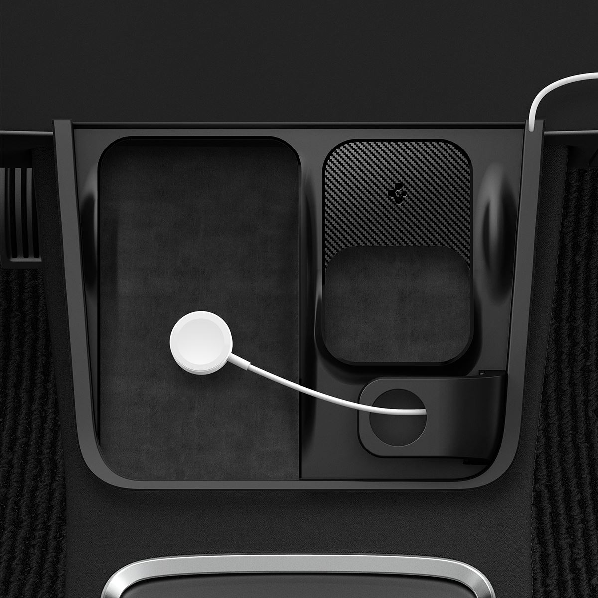 Spigen Tesla 3 in 1 Wireless Charging Hub Mount, black - Tesla Model Y/3 (8)