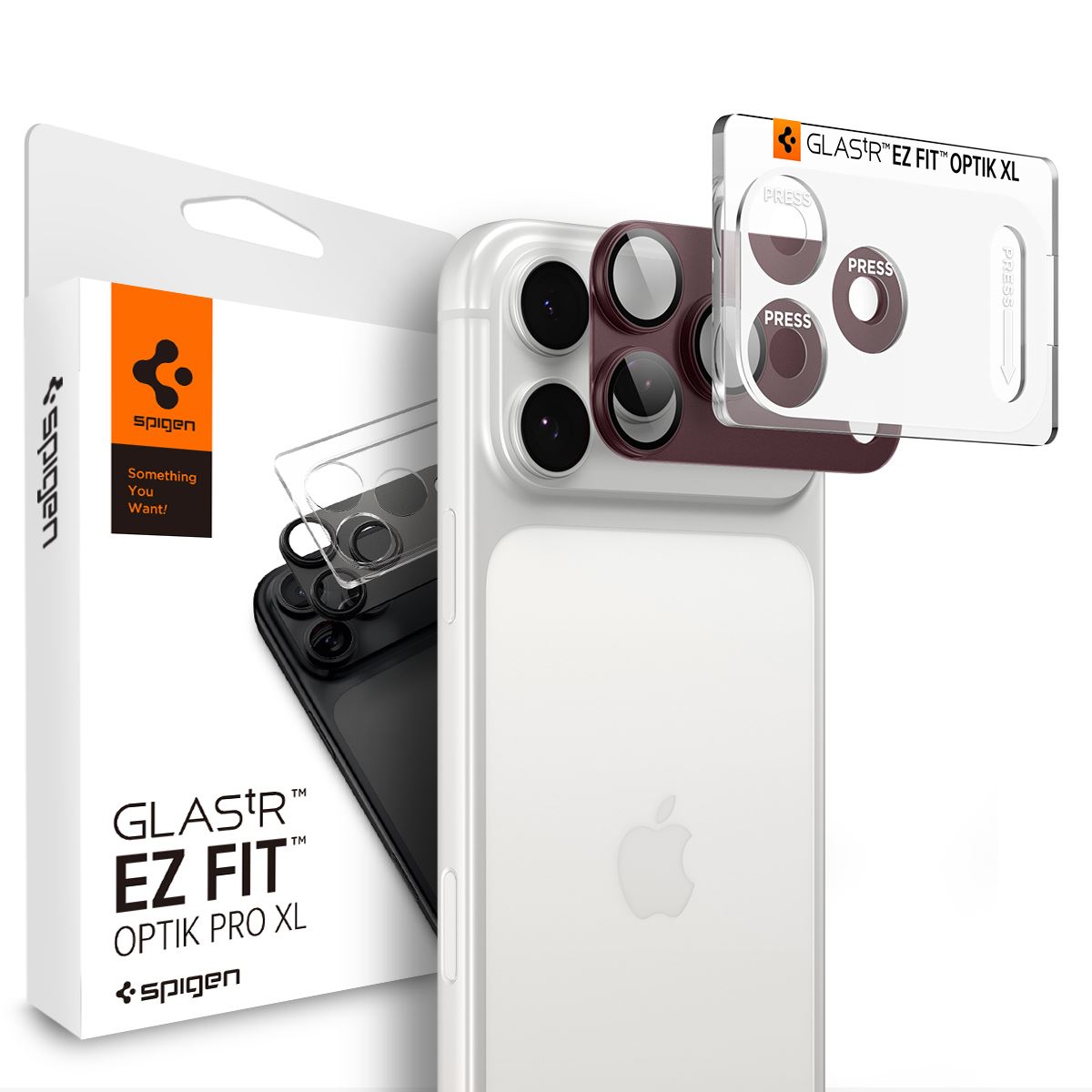 Spigen Glass tR EZ Fit Optik Pro XL 1 Pack, dark cherry - iPhone 18 Pro