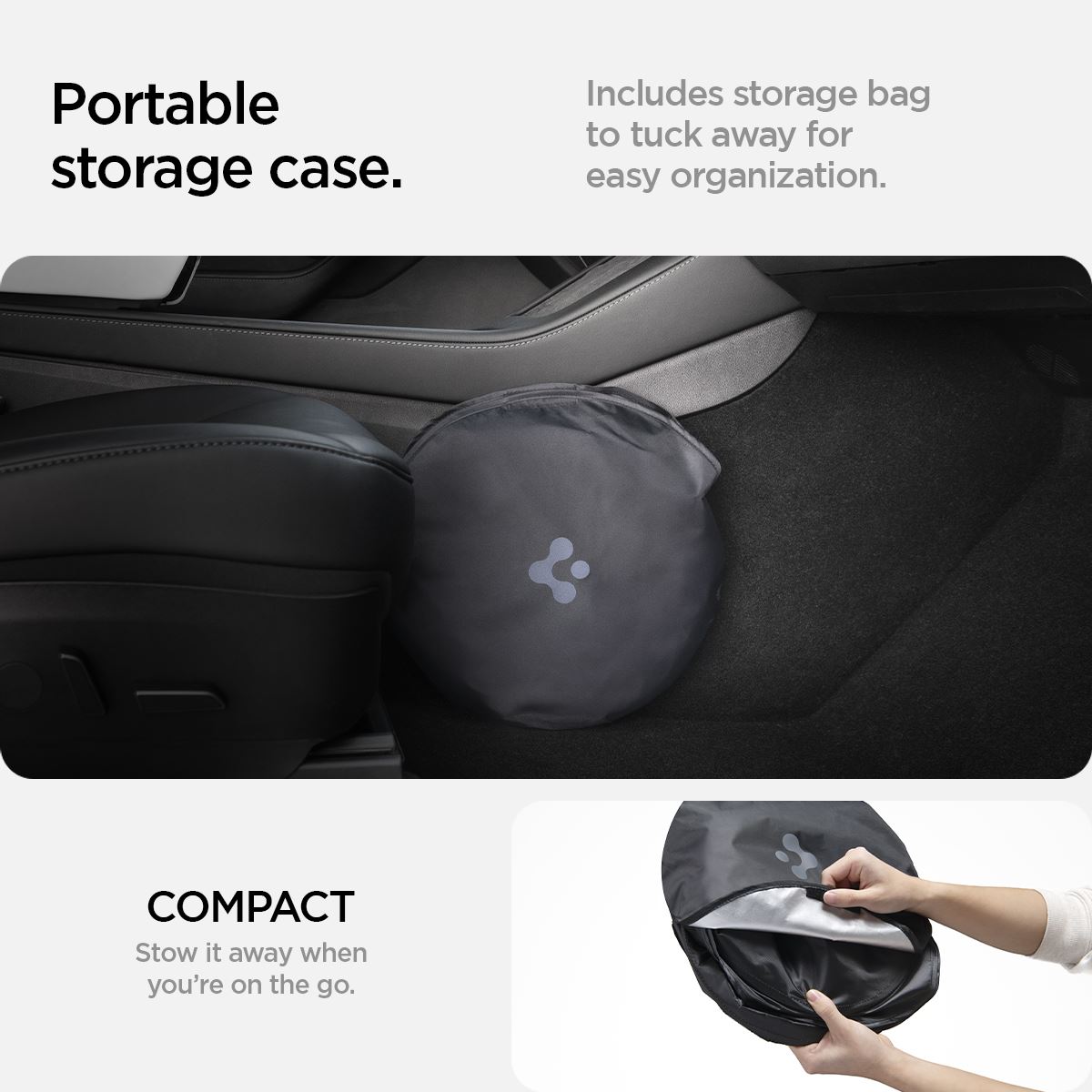 Spigen Tesla Car Front Windshield Sunshade, black - Tesla Model X (13)