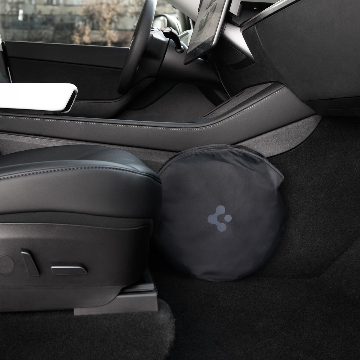 Spigen Tesla Car Front Windshield Sunshade, black - Tesla Model X (15)