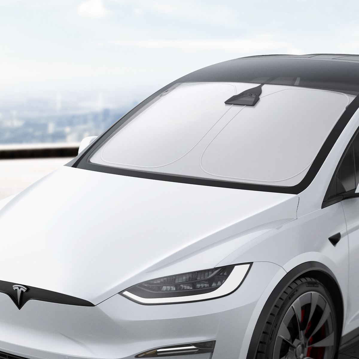 Spigen Tesla Car Front Windshield Sunshade, black - Tesla Model X (16)
