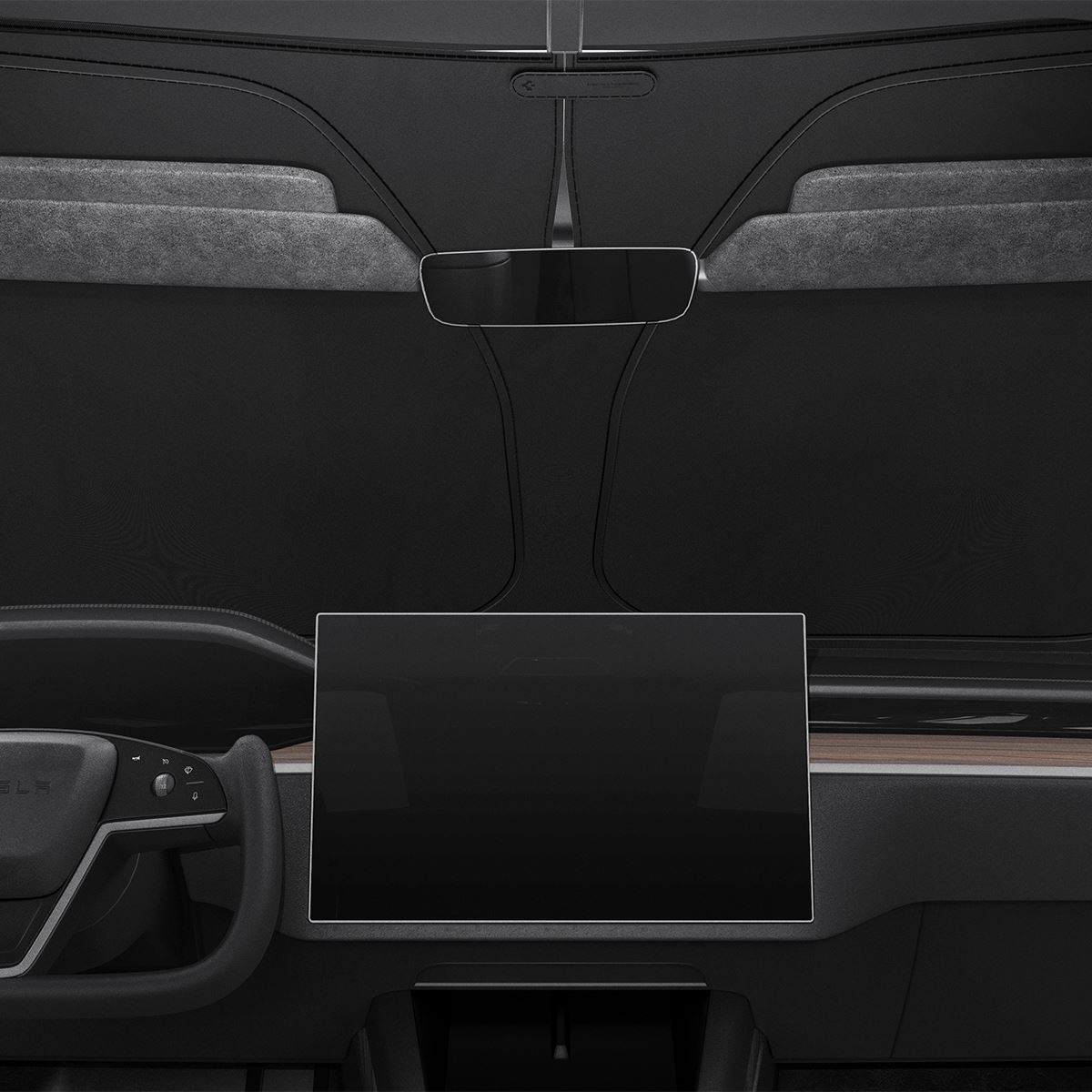 Spigen Tesla Car Front Windshield Sunshade, black - Tesla Model X (18)