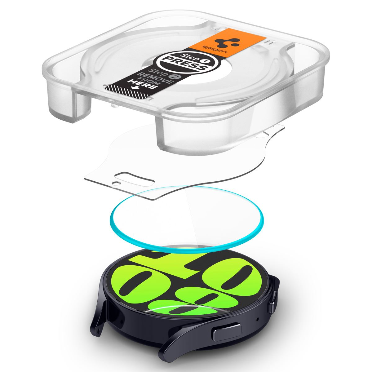Spigen Glass tR EZ Fit 2 Pack - Samsung Galaxy Watch6 44mm (5)
