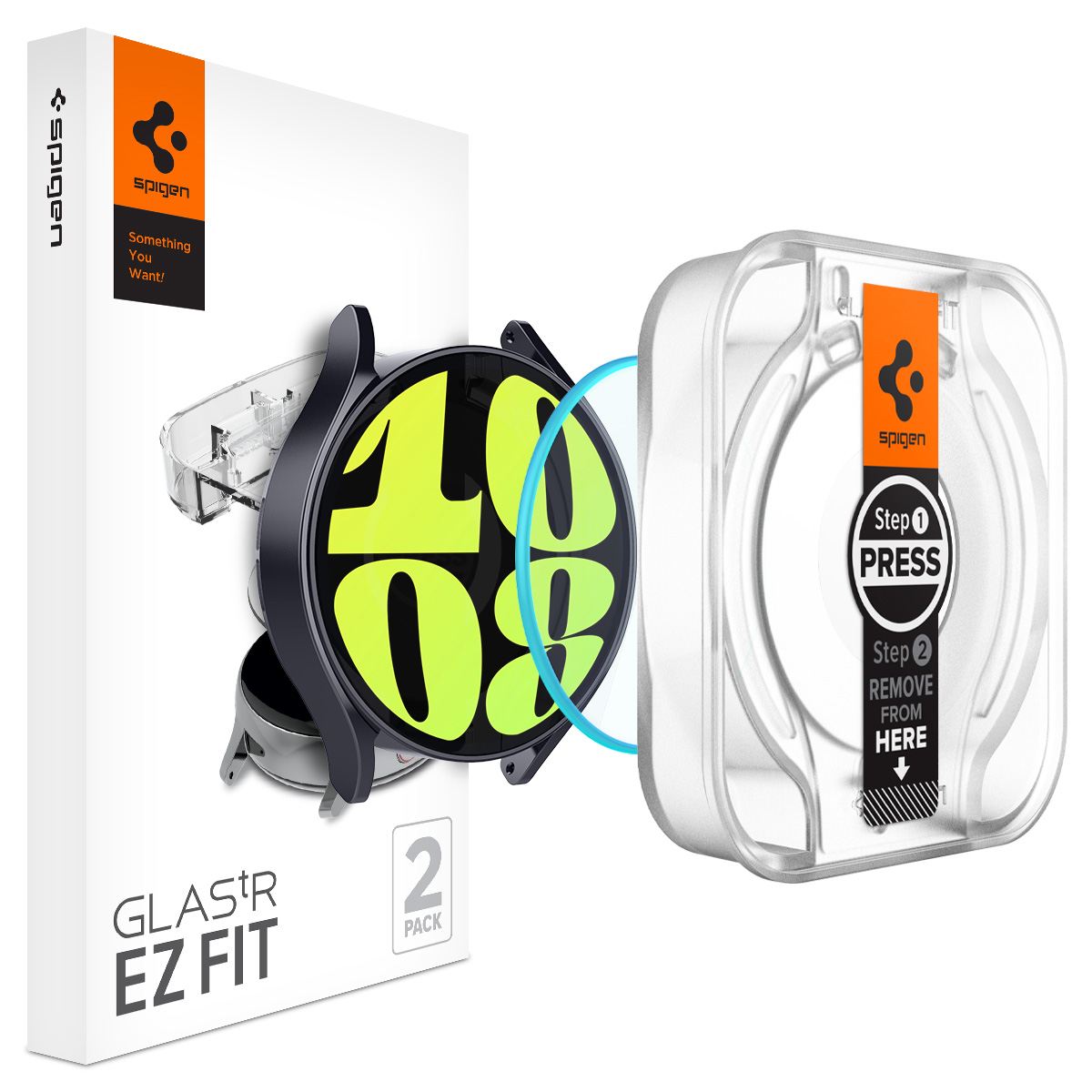 Spigen Glass tR EZ Fit 2 Pack - Samsung Galaxy Watch6 44mm
