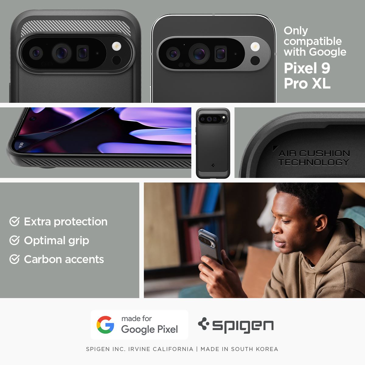 Spigen Rugged Armor, matte black - Google Pixel 9 Pro XL (11)