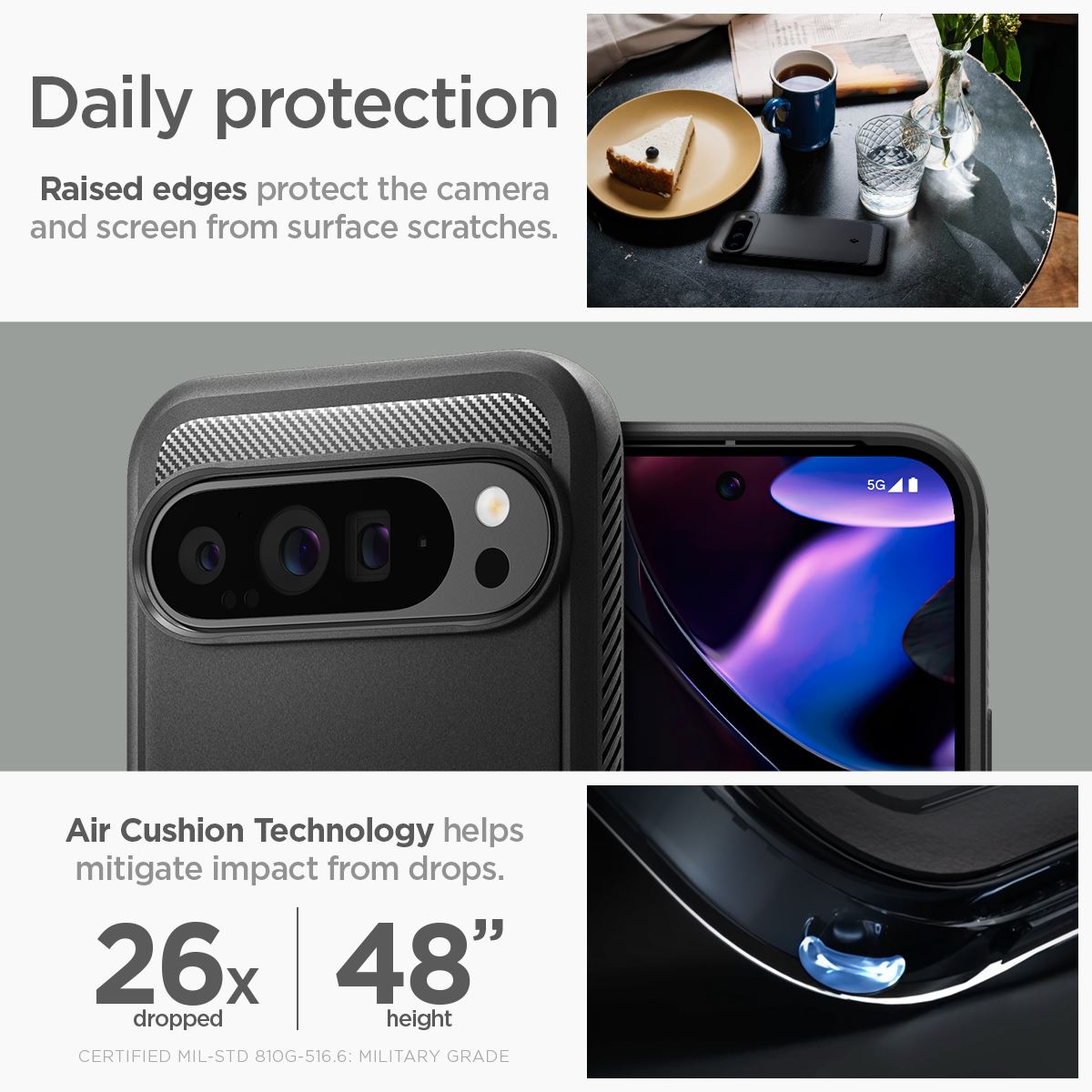 Spigen Rugged Armor, matte black - Google Pixel 9 Pro XL (13)