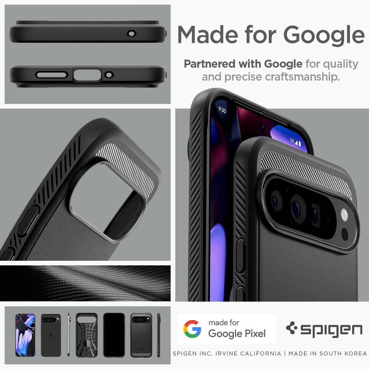 Spigen Rugged Armor, matte black - Google Pixel 9 Pro XL (16)