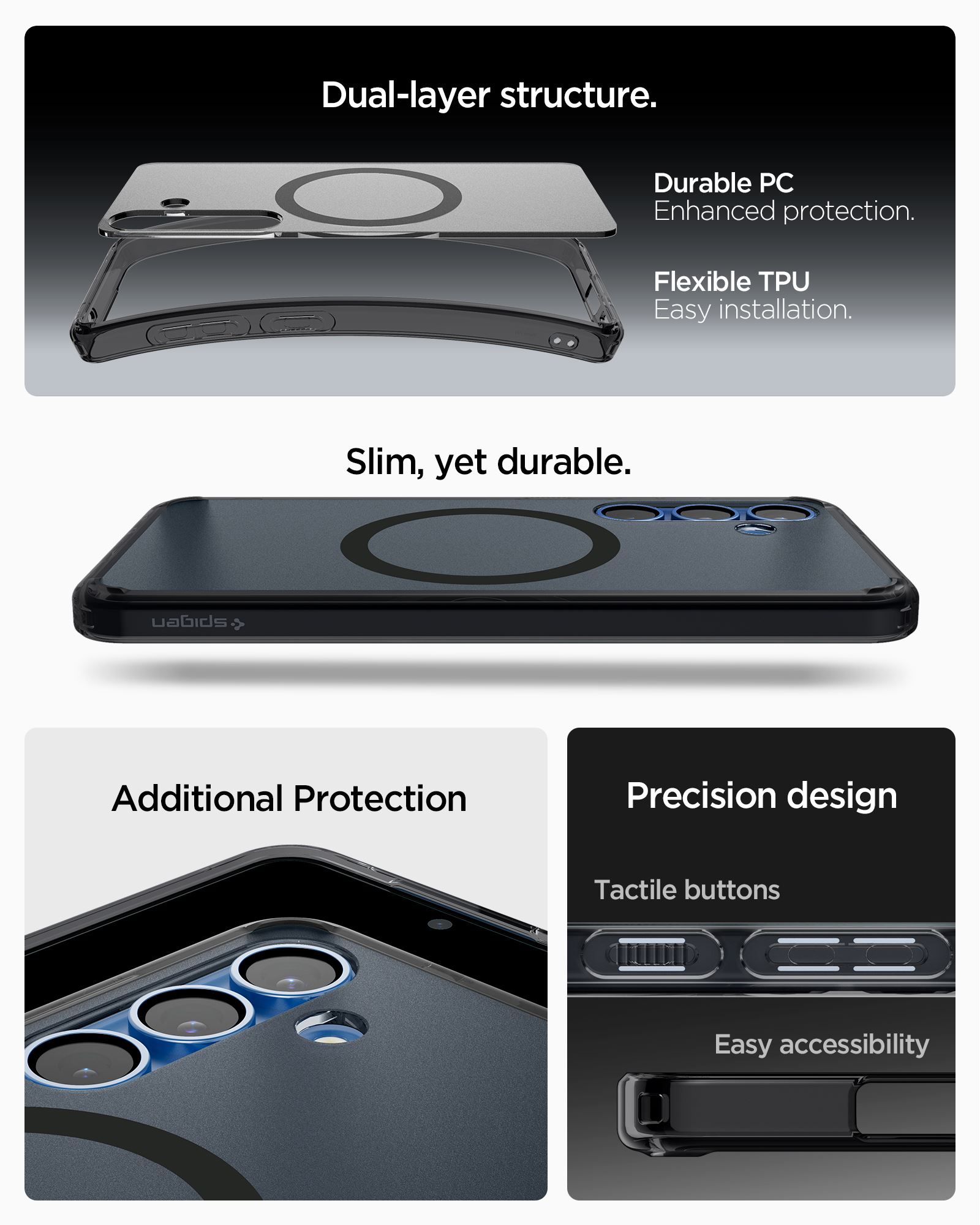 Spigen Ultra Hybrid MagSafe, frost black - Samsung Galaxy S25 (18)