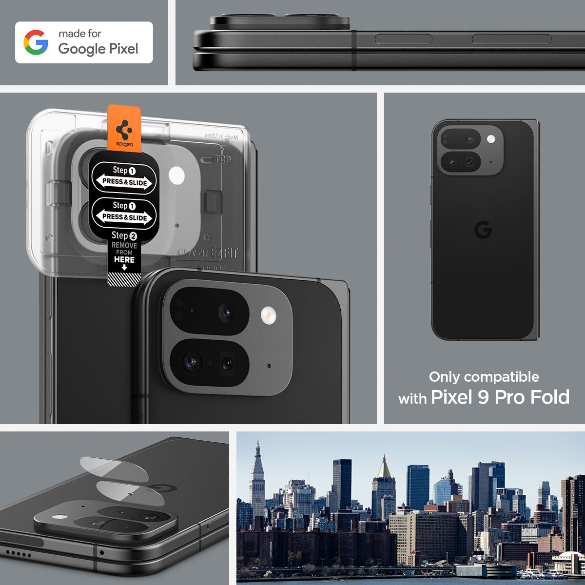 Spigen Glass tR EZ Fit Optik 2 Pack, crystal clear - Google Pixel 9 Pro Fold (11)