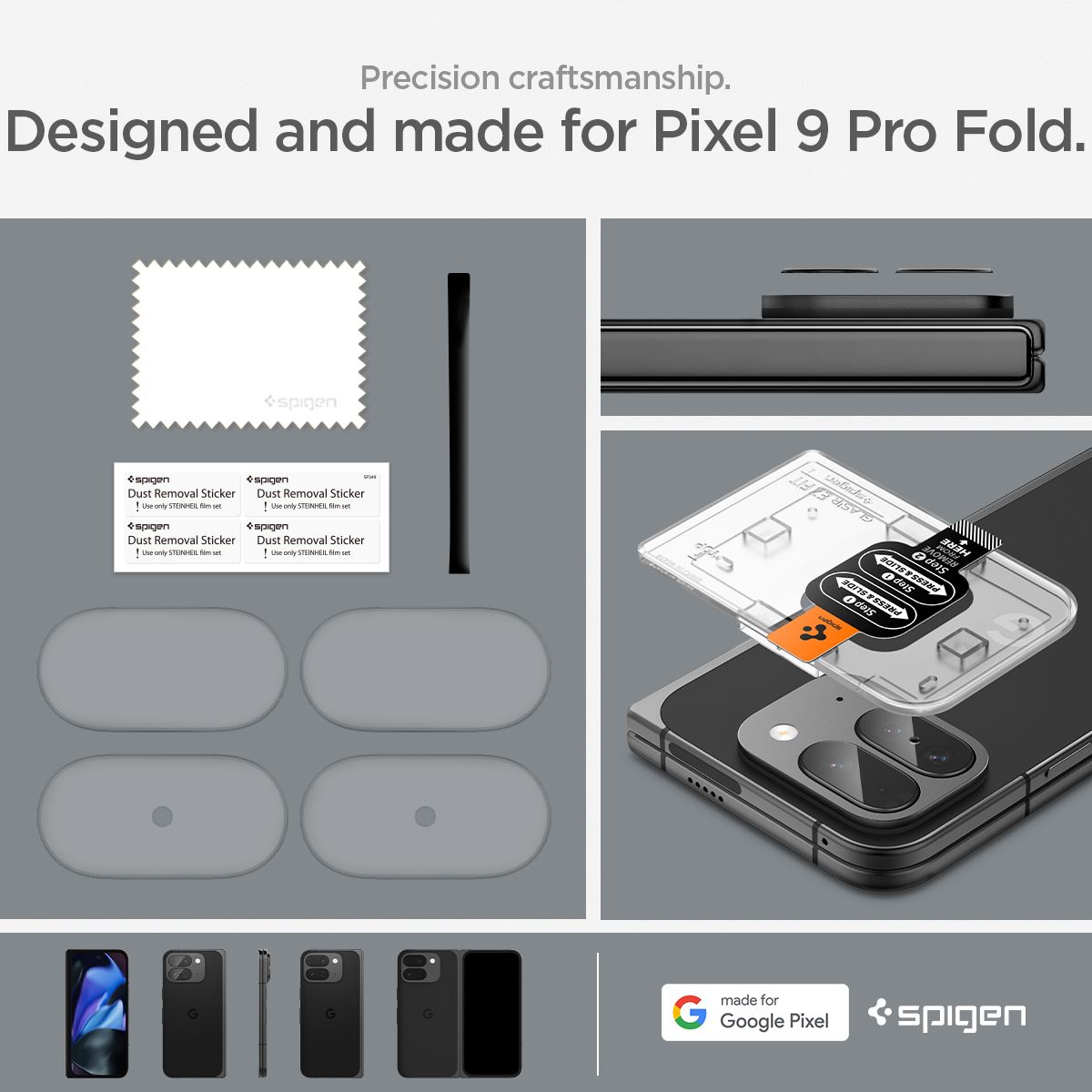 Spigen Glass tR EZ Fit Optik 2 Pack, crystal clear - Google Pixel 9 Pro Fold (16)