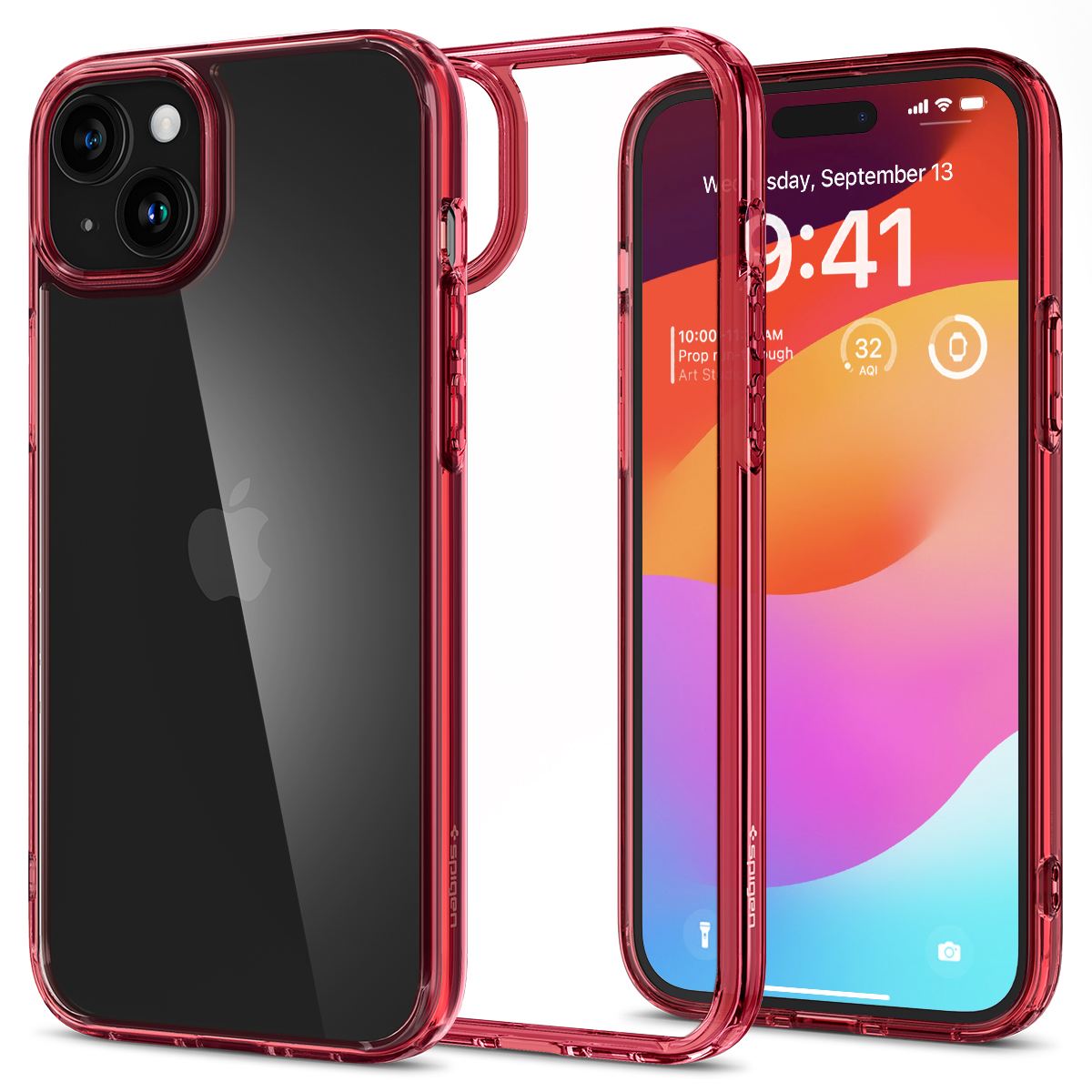 Spigen Ultra Hybrid, red crystal - iPhone 15 (1)