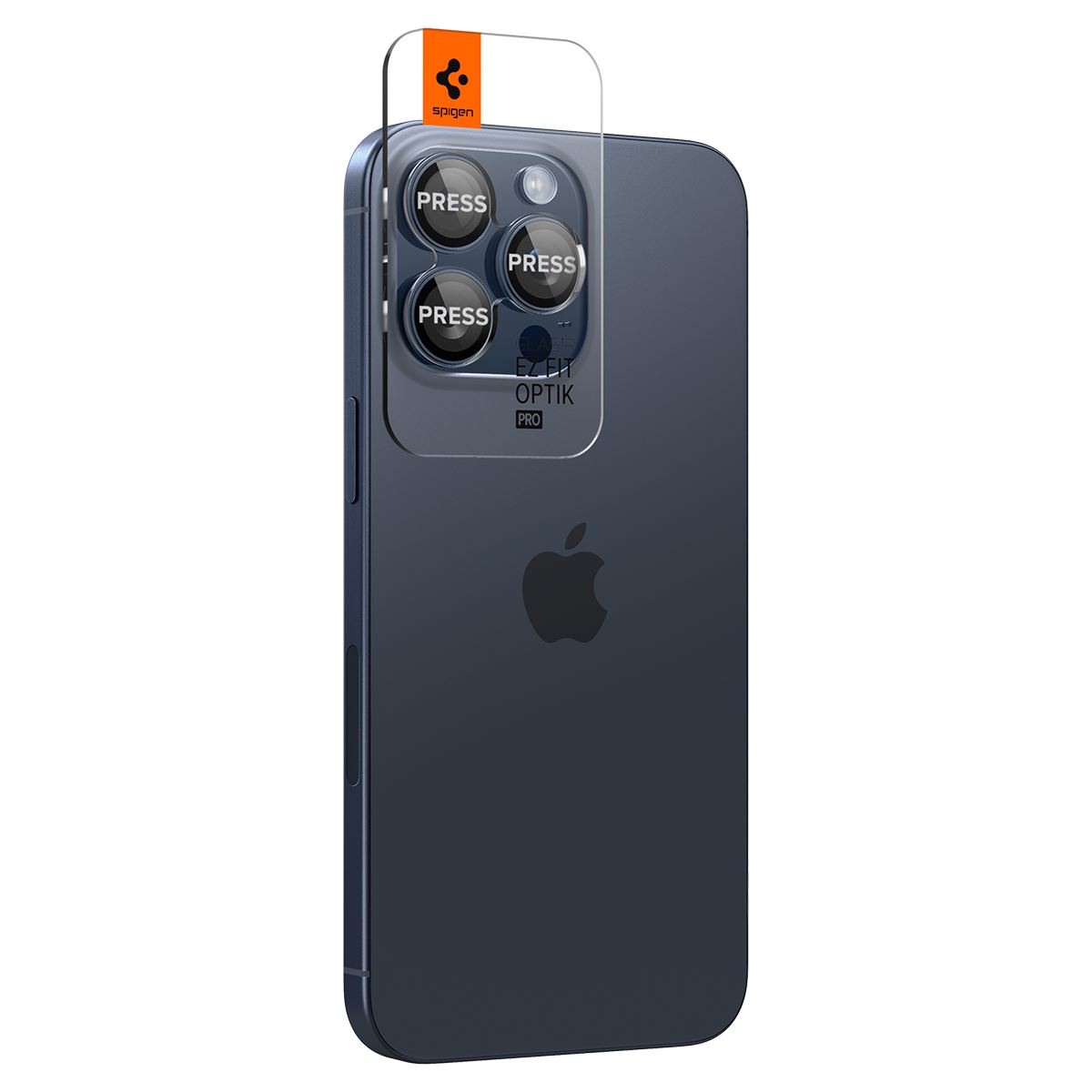 Spigen Glass tR EZ Fit Optik Pro 2 Pack, blue titanium - iPhone 17/16/15 Pro / 17/16/15 Pro Max (2)