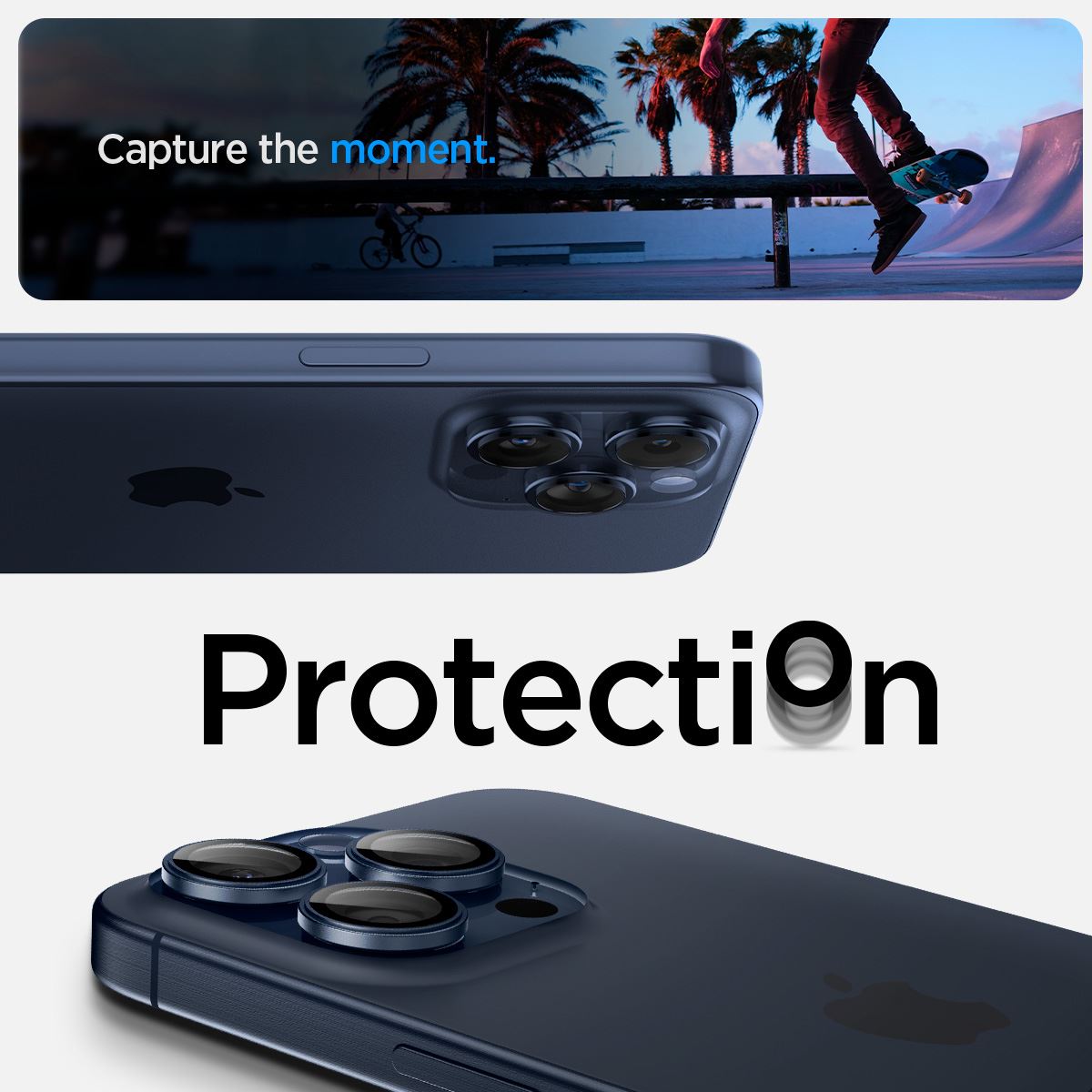 Spigen Glass tR EZ Fit Optik Pro 2 Pack, blue titanium - iPhone 17/16/15 Pro / 17/16/15 Pro Max (6)