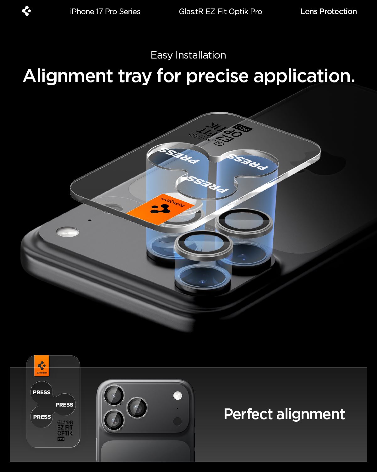 Spigen Glass tR EZ Fit Optik Pro 2 Pack, gray - iPhone 17/16/15/14 Pro / 17/16/15/14 Pro Max (10)