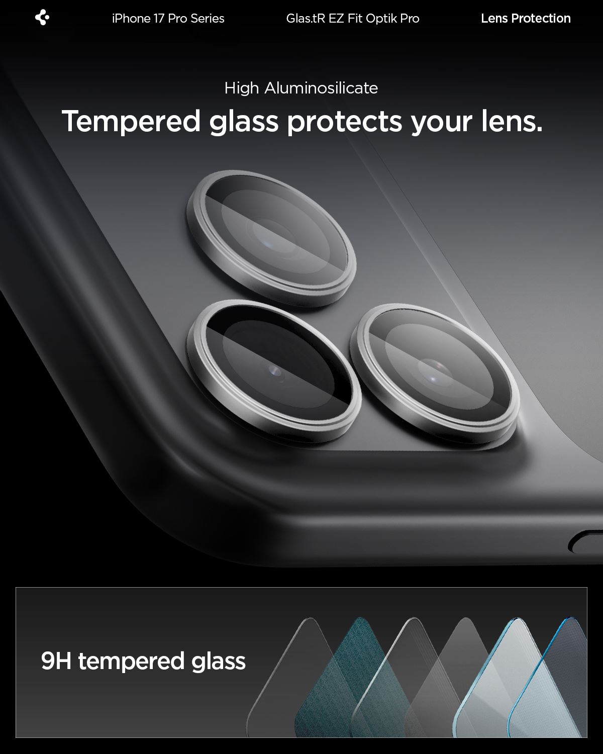 Spigen Glass tR EZ Fit Optik Pro 2 Pack, gray - iPhone 17/16/15/14 Pro / 17/16/15/14 Pro Max (12)